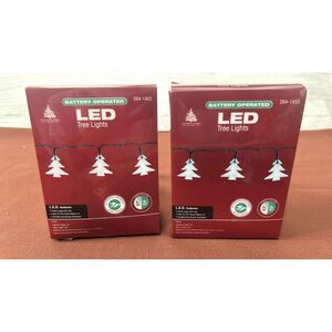 Set Of 2 LED Battery  Operated  Christmas Lights Shape Like Christmas Trees